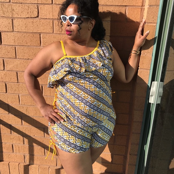 2pc Plus size print swimsuit set - Picture 6 of 7